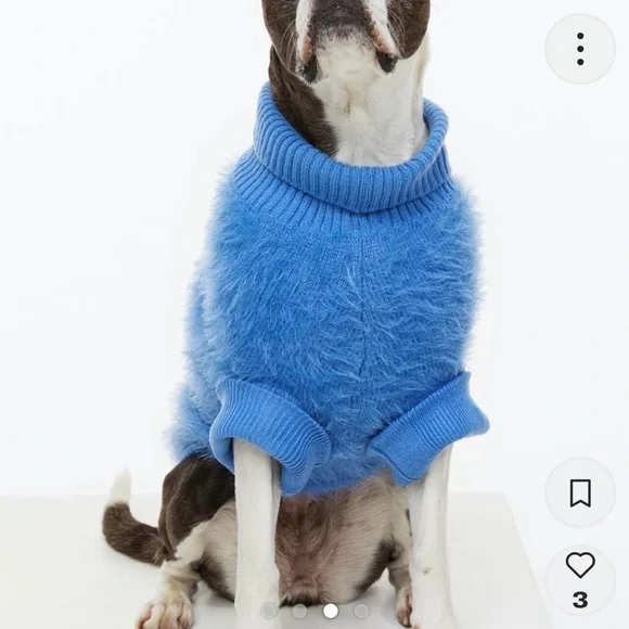 Blue fuzzy dog sweater H&M - Picture 2 of 4